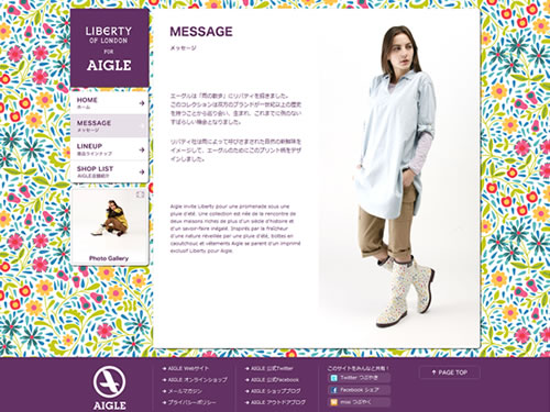 LIBERTY OF LONDON FOR AIGLE